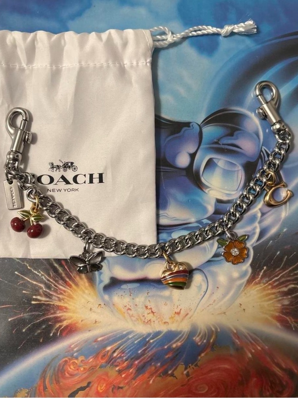 Coach Silver Swagger Chain w/ Assorted Charms
